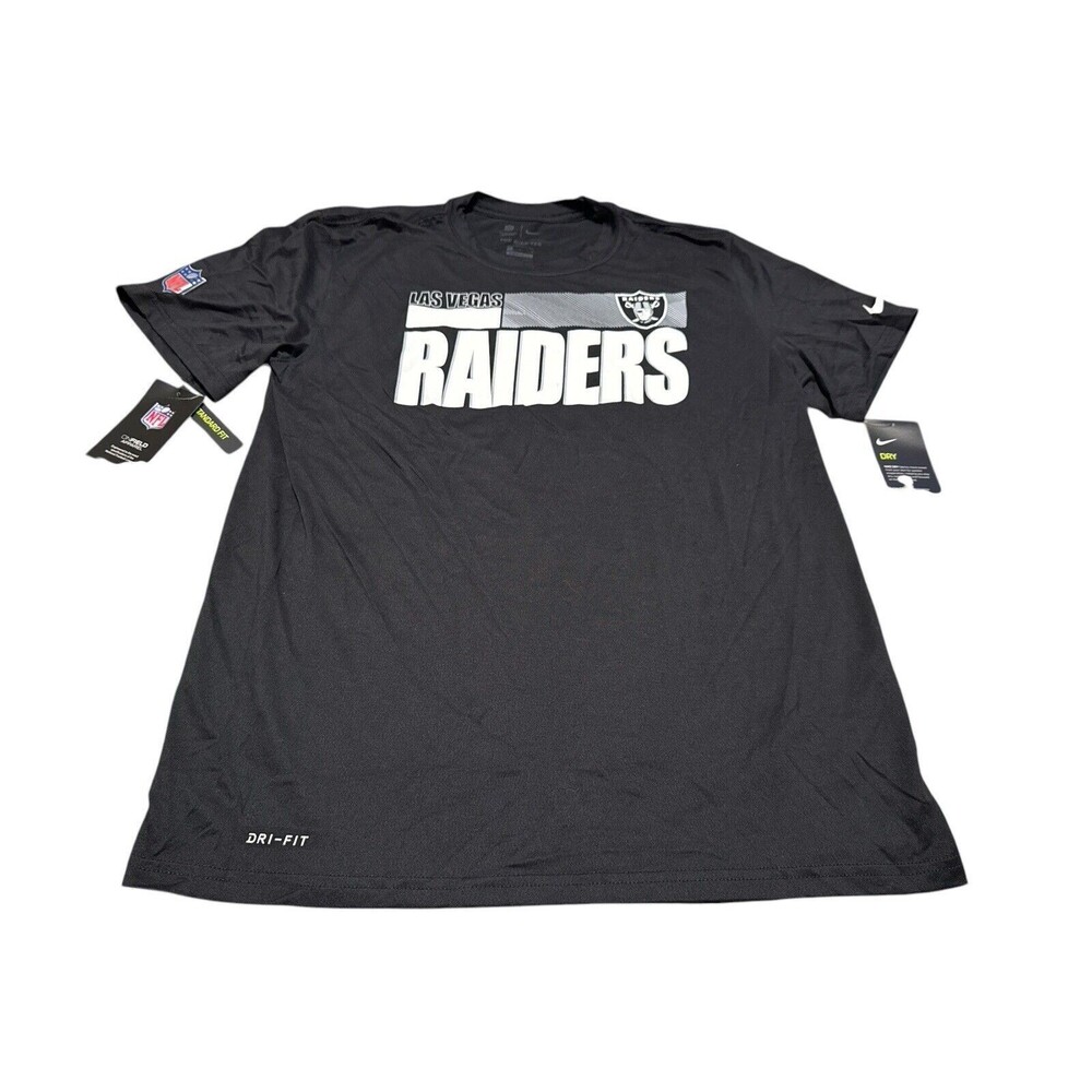 NEW Nike Dri-FIT NFL Las Vegas Raiders Legend Sideline T-Shirt Black Mens Large